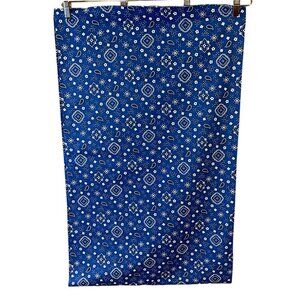 Unbranded Royal Blue & White Cotton Blend Paisley Bandana Fabric 44"W x 2 yds